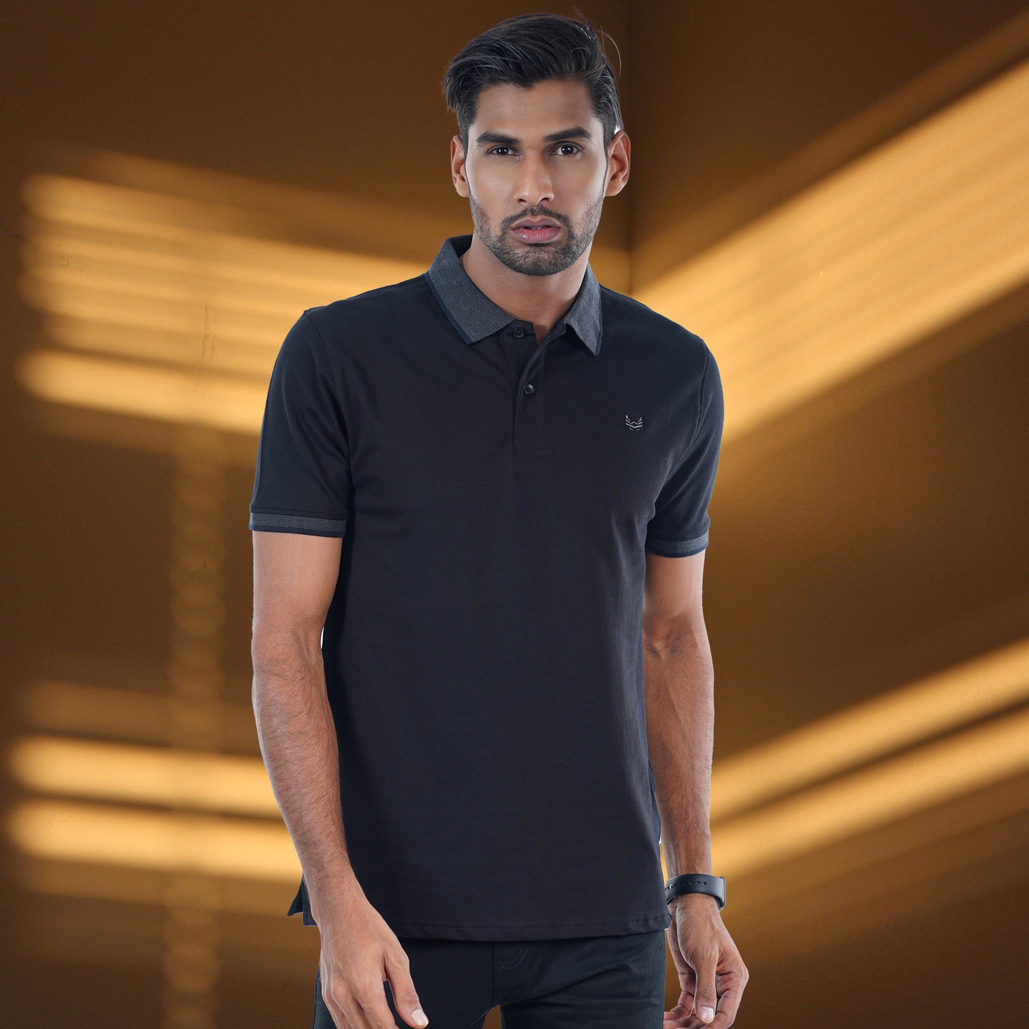 Black ash stripe Polo