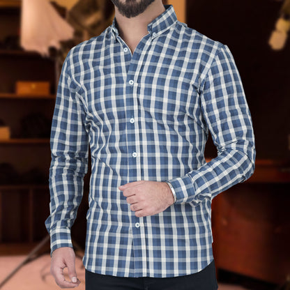 Premium Blue Check Full Shirt