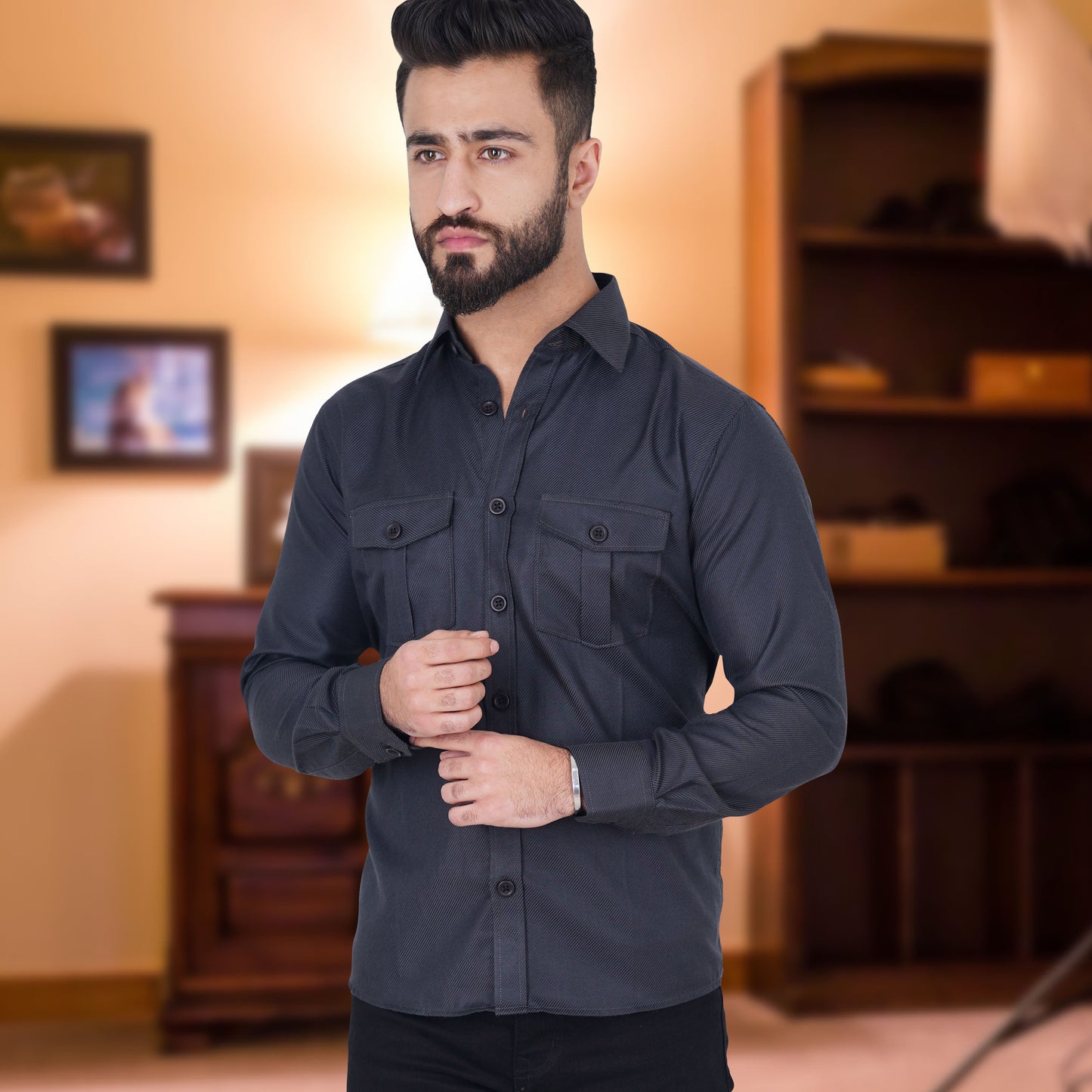 Premium Retro Black Full Shirt