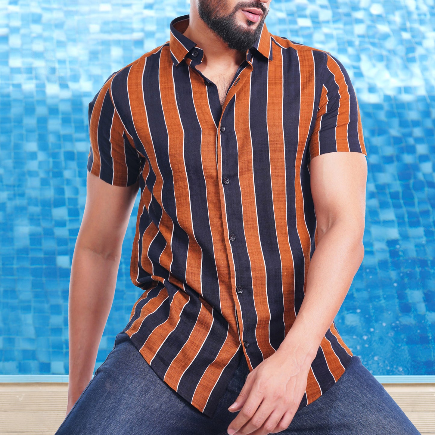 Urban Choco & Navy Stripe Shirt