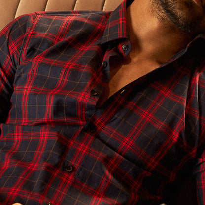 Urban Red & Black Check Full Shirt