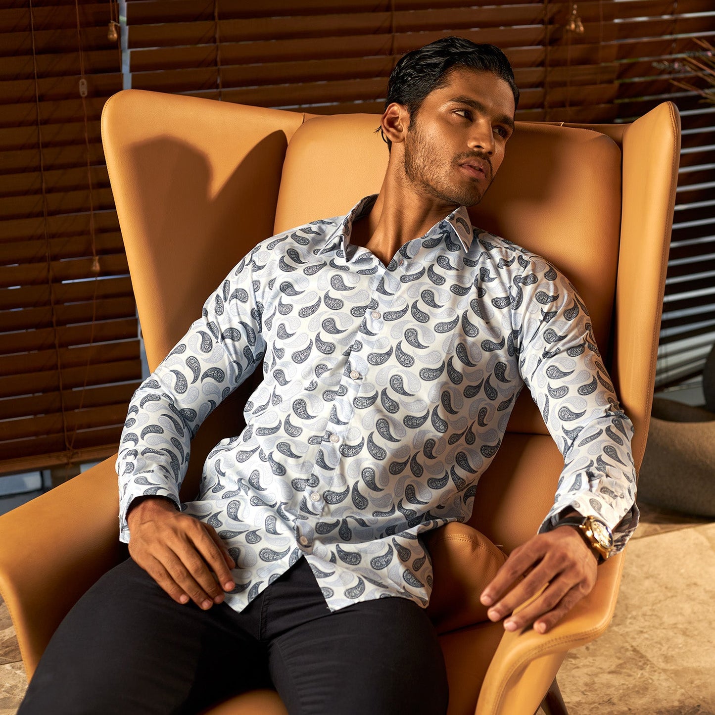 Urban Sky Blue Print Shirt – Urban Edge