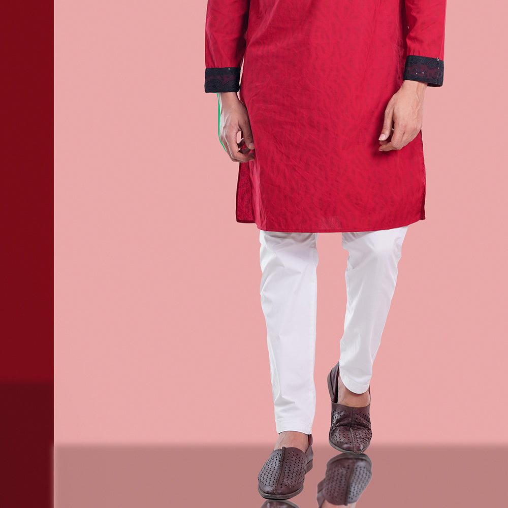 Premium Red Design Contrast Panjabi