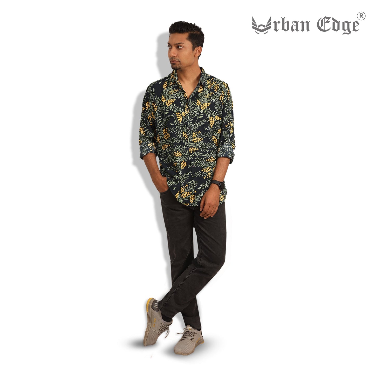 Urban Green Floral Full Shirt